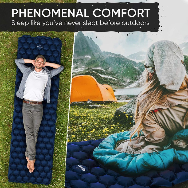 POWERLIX Ultralight Camping Sleeping Pad with Inflation Bagâ€“ Compact Lightweight Camping Pad, Outdoor Backpacking Hiking Traveling Airpad Camping Air Mattress Sleeping Mat - Image 2